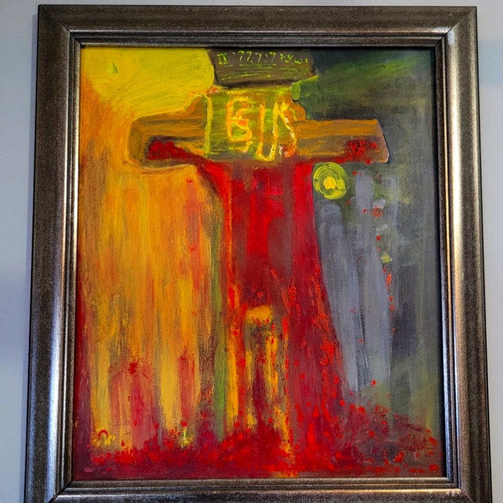 Original abstract Painting, framed